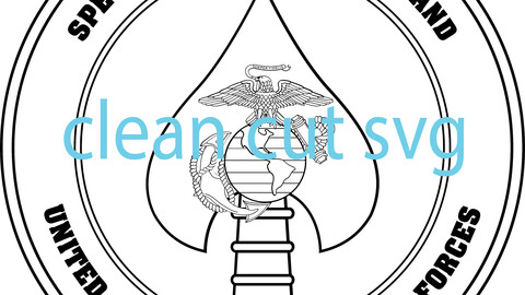 USMC Special Operations command forces patch vector file Black white vector outline or line art file for cnc laser cutting, wood, metal engraving, Cricut file, cnc router file, vinyl cutting, digital cutting machine file