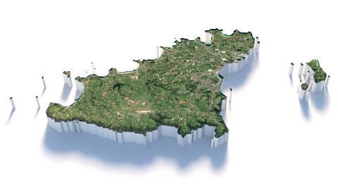 Guernsey Terrain Map