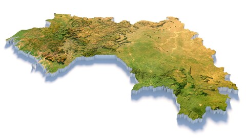 Guinea Guinée  Gine Terrain Map