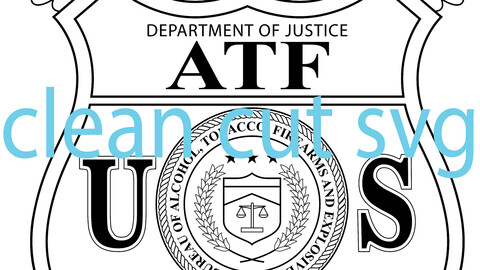 ATF Special Agent US Dept Of Justice vector file Black white vector outline or line art file for cnc laser cutting, wood, metal engraving, Cricut file, cnc router file, vinyl cutting, digital cutting machine file