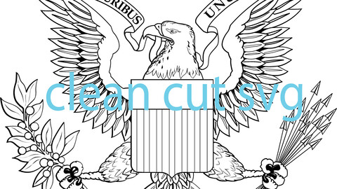 US Army Eagle E.pluribus Unum vector file Black white vector outline or line art file for cnc laser cutting, wood, metal engraving, Cricut file, cnc router file, vinyl cutting, digital cutting machine file