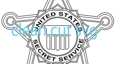 United States Secret Service Badge vector file 2 Black white vector outline or line art file for cnc laser cutting, wood, metal engraving, Cricut file, cnc router file, vinyl cutting, digital cutting machine file