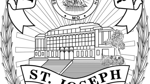 ST Joseph City Police Officer badge vector file Black white vector outline or line art file for cnc laser cutting, wood, metal engraving, Cricut file, cnc router file, vinyl cutting, digital cutting machine file