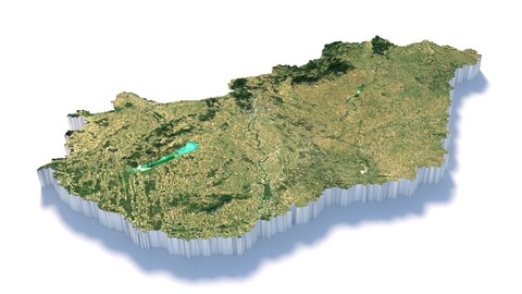 Hungary Magyarorszag Terrain Map