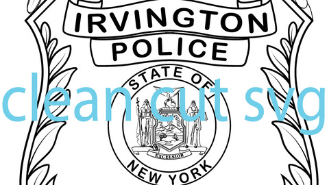 Ivrington sergeant police badge new york vector file Black white vector outline or line art file for cnc laser cutting, wood, metal engraving, Cricut file, cnc router file, vinyl cutting, digital cutting machine file