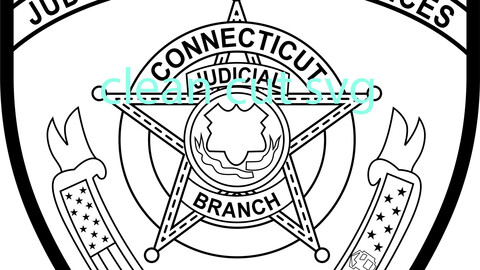 MARSHAL services CONNECTICUT  patch vector file Black white vector outline or line art file for cnc laser cutting, wood, metal engraving, Cricut file, cnc router file, vinyl cutting, digital cutting machine file