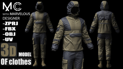 3d model of militray clothes , hunting clothes , jungle clothes , battle dress