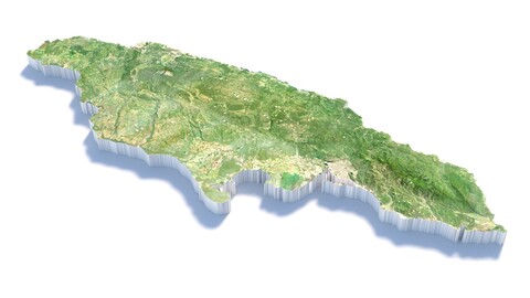 Jamaica Terrain Map