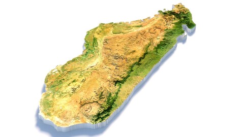 Madagascar Madagasikara Terrain Map