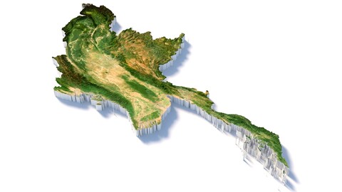 Myanmar Terrain Map