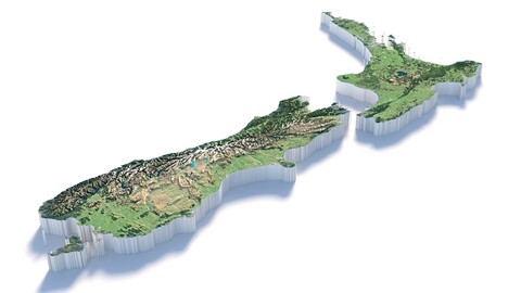 New Zealand Terrain Map