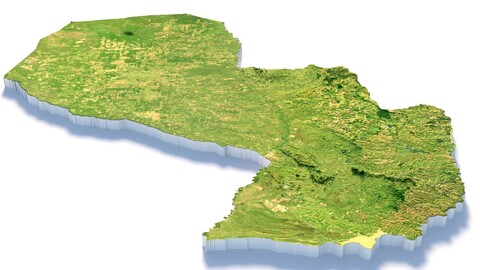 Paraguay Terrain Map