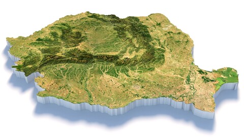 Romania Terrain Map