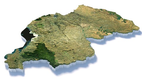 Rwanda Terrain Map