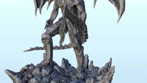 Winged demon lord with horns | STL for 3D Printing