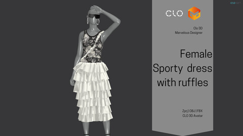 sporty dress with ruffles