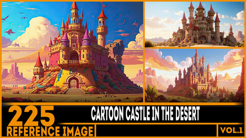 225 ART - Cartoon Castle in the Desert Reference 4K Package vol.1