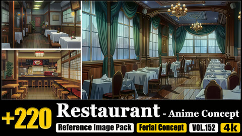 220 Restaurant - Anime Concept Reference Image Pack v.152 |4K|