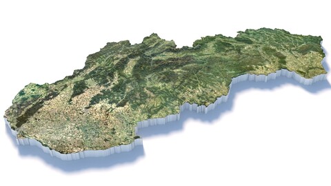 Slovakia Slovensko Terrain Map