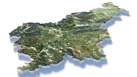 Slovenia Slovenija Terrain Map