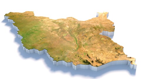 South Sudan Terrain Map