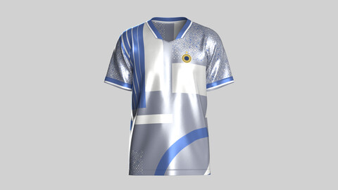 Soccer Blue And White Jersey-Third Kit