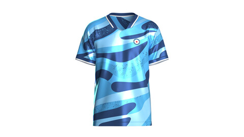 Soccer Blue Sport Jersey-Away Kit