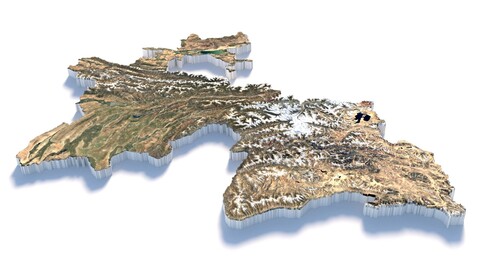 Tajikistan Terrain Map