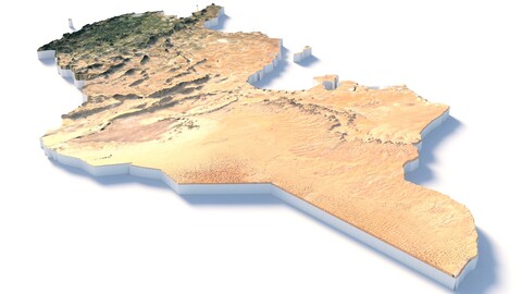 Tunisia Terrain Map