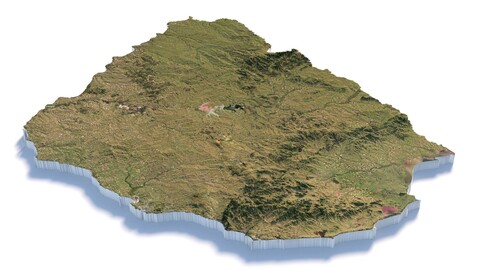 Uruguay Terrain Map