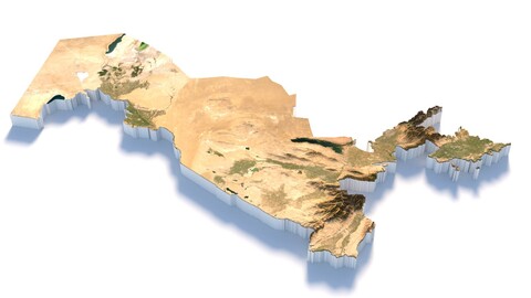 Uzbekistan Terrain Map