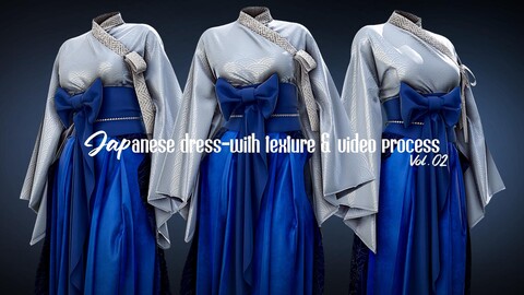 Japanese dress-vol.02|with texture + video process | high-poly