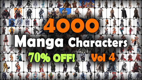 4000 Manga Characters (Full Body) Reference Pack | MEGA Bundle | 4K | v.4