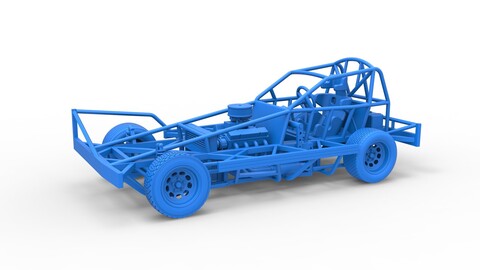 3D printable BriSCA Formula 1 Stock Car Base for Asphalt Scale 1:25