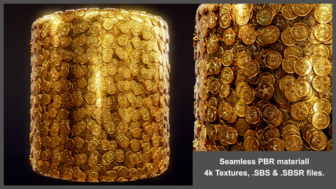 Seamless gold coins material textures