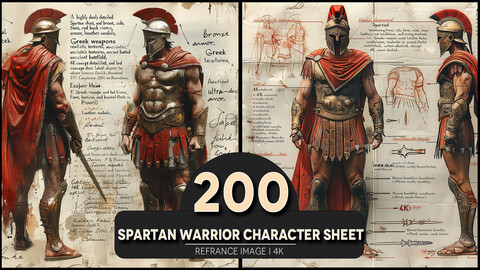 Spartan Warrior Character Sheet 4K Reference/Concept Images