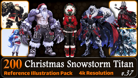 200 Anime Christmas Snowstorm Titan (Full Body) Reference Pack | 4K | v.37