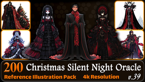 200 Anime Christmas Silent Night Oracle (Full Body) Reference Pack | 4K | v.39