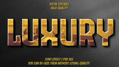 3D Luxury. PSD fully editable text effect. Layer style PSD mockup template