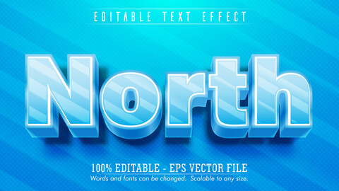 3D North. Text Effects, EPS Template File