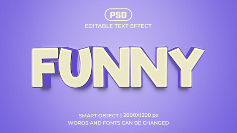 Funny PSD fully editable text effect. Layer style PSD mockup template