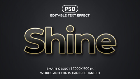 Shine PSD fully editable text effect. Layer style PSD mockup template