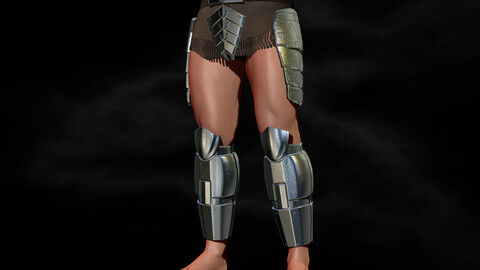 Predator Armor Legs Scale 1:1 File STL-OBJ for 3D Printing