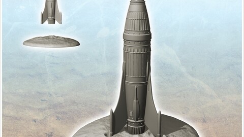 Supply rocket with spire (1) | STL for 3D Printing Printer | Hard Surface