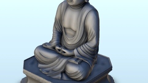 Statue of Buddha sitting in meditation 1 | STL for 3D Printing Printer | Hard Surface