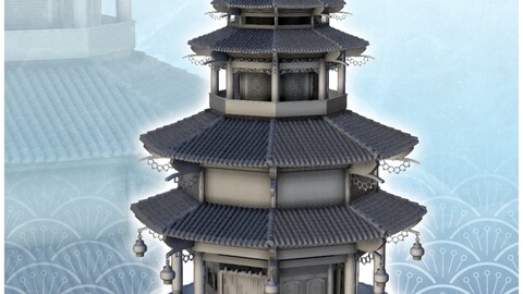 Four-stories pagoda 1 | STL for 3D Printing Printer | Hard Surface