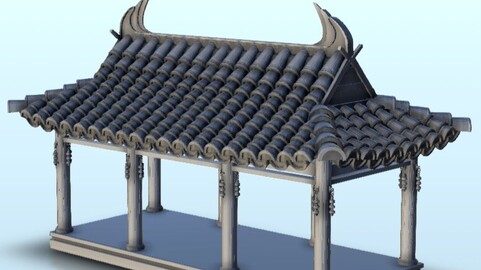 Simple Asian belvedere 11 | STL for 3D Printing Printer | Hard Surface