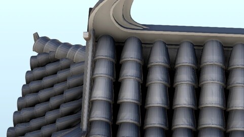 Raised Asian building with one floor 13 | STL for 3D Printing Printer | Hard Surface