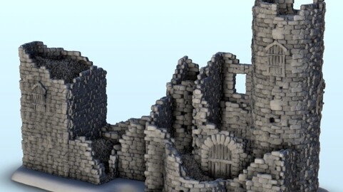 Ruin of medieval stone castle 14 | STL for 3D Printing Printer | Hard Surface