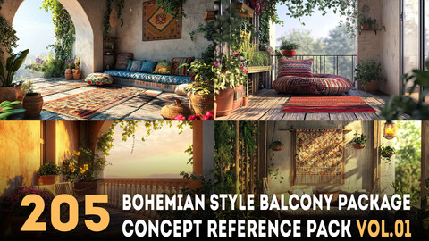 205 arts - Bohemian Style Balcony Reference Package Vol.01 - More Than 6K Resolution